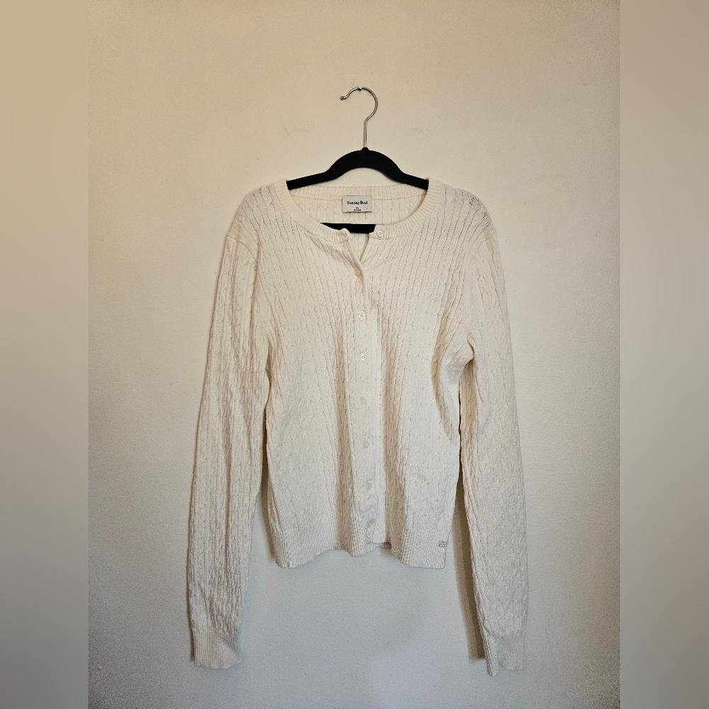 Cozy Cable Knit Cream Sweater